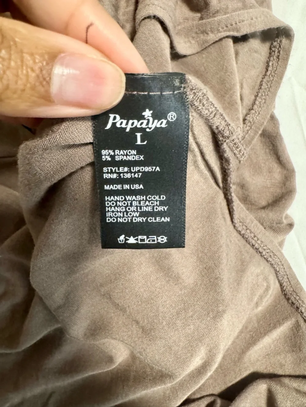 Papaya Maxi Dress Taupe Bodycon Side Cutout Sleeveless Stretch Size L - Picture 5 of 6
